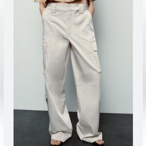 Zara Women's White Cargo Pants